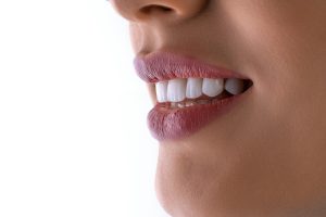 Close up of a bright smile with white teeth